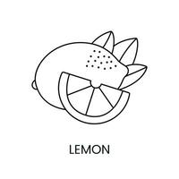 agrumes fruit citron, ligne icône dans vecteur à indiquer sur nourriture emballage à propos le présence de cette allergène.