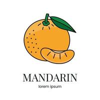 mandarin vecteur ligne icône de une agrumes fruit à indiquer le présence de un allergène sur nourriture emballage.