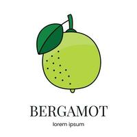agrumes fruit bergamote, ligne icône dans vecteur à indiquer sur nourriture emballage à propos le présence de cette allergène