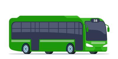 vert ville autobus. passager transport côté voir. Publique transport. moderne touristique autobus. vecteur illustration.