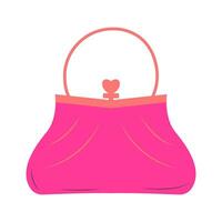 mignonne dessin animé rose bourse. Sac à main pour poupée. mode charme icône. vecteur