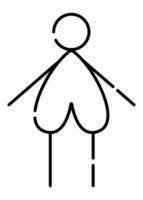 femme signe dans forme de cœur, femelle symbole, vecteur noir ligne illustration