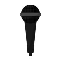 microphone de couleur noire sur fond blanc vecteur