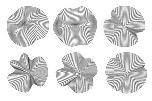biologique arbre anneaux modèle. en bois topographie cercles. abstrait concentrique lignes. ondulé ondulé formes. vecteur graphique.