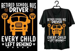 école autobus chauffeur T-shirt conception. marrant cadeau article école autobus chauffeur T-shirt conception pour tout autobus Conducteurs vecteur