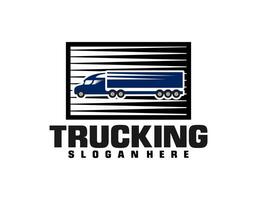 logo de l'entreprise de camionnage. concept de logo emblème insigne audacieux. vecteur de modèle de logo prêt à l'emploi isolé