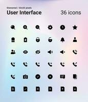 solide utilisateur interface icône pack vecteur