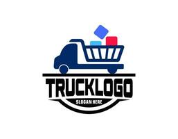 logo de l'entreprise de camionnage. concept de logo emblème insigne audacieux. vecteur de modèle de logo prêt à l'emploi isolé