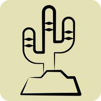icône cactus. en relation à américain indigène symbole. main tiré style. Facile conception modifiable. Facile illustration vecteur