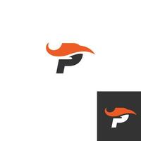 lettre p lettre logo icône conception simple, illustration logo p dernier image. vecteur