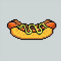 pixel art illustration chaud chien. pixélisé chaud chien déchet aliments. Hot-dog Fast food icône pixélisé pour le pixel art Jeu et icône pour site Internet et vidéo jeu. vieux école rétro. vecteur