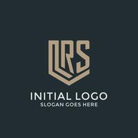 initiale rs logo bouclier garde formes logo idée vecteur