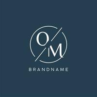 initiale lettre om logo monogramme avec cercle ligne style vecteur