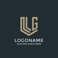 initiale lg logo bouclier garde formes logo idée vecteur