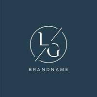 initiale lettre lg logo monogramme avec cercle ligne style vecteur