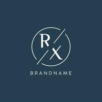 initiale lettre rx logo monogramme avec cercle ligne style vecteur