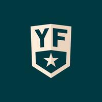 initiale yf logo étoile bouclier symbole avec Facile conception vecteur