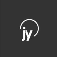 jy initiale logo avec arrondi cercle vecteur