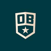initiale ob logo étoile bouclier symbole avec Facile conception vecteur