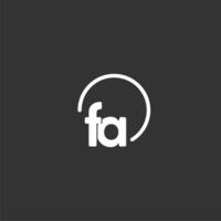 FA initiale logo avec arrondi cercle vecteur