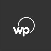 wp initiale logo avec arrondi cercle vecteur