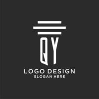 qy initiales avec Facile pilier logo conception, Créatif légal raffermir logo vecteur