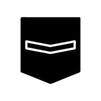 badge icône solide noir Couleur militaire symbole parfait. vecteur