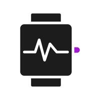 montre intelligente icône solide violet noir sport symbole illustration. vecteur