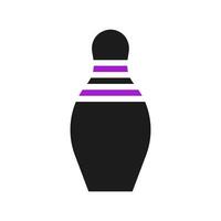 bowling icône solide violet noir sport symbole illustration. vecteur