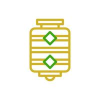 lanterne icône bicolore vert Jaune Couleur chinois Nouveau année symbole parfait. vecteur