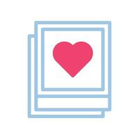 image l'amour icône bichromie bleu rose style Valentin illustration symbole parfait. vecteur