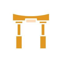cambre icône solide Orange Jaune Couleur chinois Nouveau année symbole parfait. vecteur