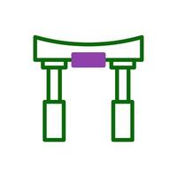 cambre icône bichromie vert violet Couleur chinois Nouveau année symbole parfait. vecteur