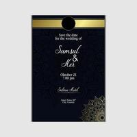 Fond Orné De Mandala Or De Luxe Pour Invitation De Mariage, Couverture De Livre Avec Style Élément Mandala Vecteur Premium