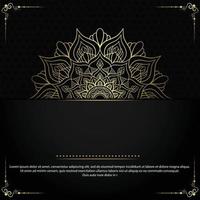 Fond Orné De Mandala Or De Luxe Pour Invitation De Mariage, Couverture De Livre Avec Style Élément Mandala Vecteur Premium