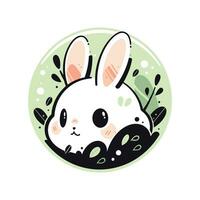 lapin logo conception, buuny personnage dans plat style, lapin vecteur illustration pour marchandise Vêtements