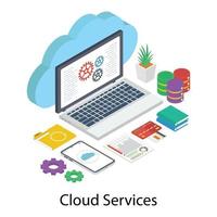 services cloud et hébergement vecteur