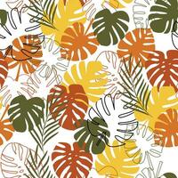 sans couture modèle tropical feuille. monstera feuilles sans couture modèle vecteur