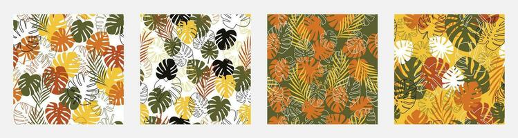 sans couture modèle tropical feuille. monstera feuilles sans couture modèle vecteur