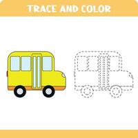 trace et Couleur école autobus vecteur