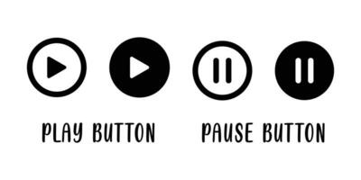 jouer, pause, suivant, précédent et Arrêtez bouton ensemble, multimédia joueur icône, la musique éléments conception, médias joueur bouton, jouer retour symbole vecteur illustration