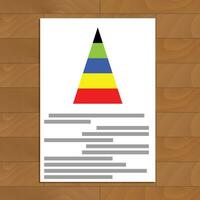 document avec Couleur pyramide graphique. annuel économique information graphique, vecteur illustration