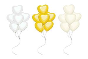 blanc pastel et or des ballons illustration des ballons vecteur