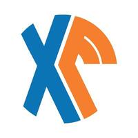 lettre logo X et F ,xf vecteur
