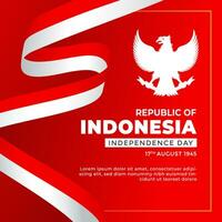 Bendera merah putih Indonésie ou bingkai Bendera merah putih et Contexte merah putih ou ornement Cadre merah putih vecteur