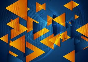 brillant bleu et Orange brillant Triangles abstrait Contexte vecteur