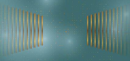 abstrait bleu technologie Contexte avec d'or lignes vecteur