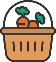 carottes dans panier icône image. vecteur