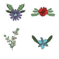 mignonne peu fleur composition - pour tatouage, salutation cartes, cartes postales, invitation vecteur