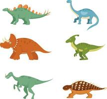 ensemble de dinosaures dessin animé vecteur
